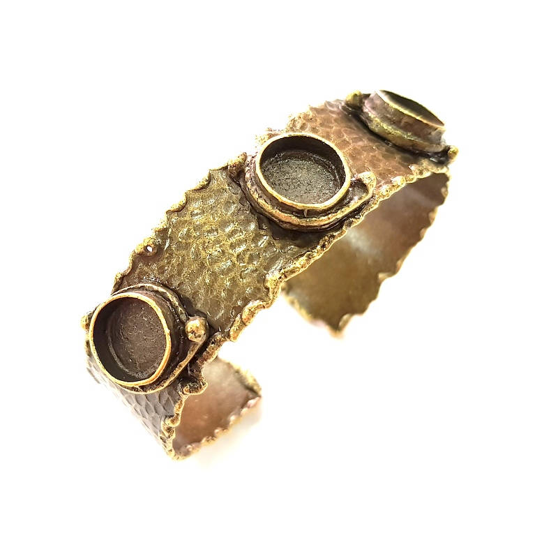 Hammered Bracelet Blanks Bangle Blanks Cuff Blanks Adjustable Bracelet Blank Antique Bronze Plated Brass (10mm Blanks) G8773