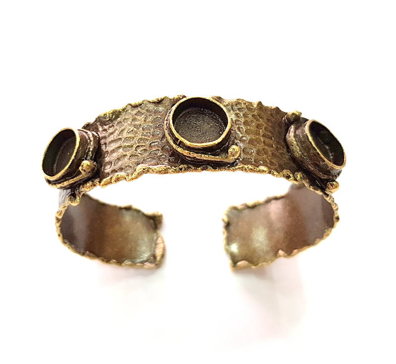 Hammered Bracelet Blanks Bangle Blanks Cuff Blanks Adjustable Bracelet Blank Antique Bronze Plated Brass (10mm Blanks) G8773