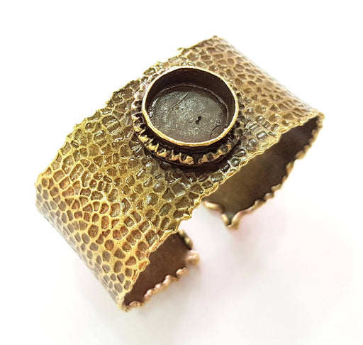 Hammered Bracelet Blanks Bangle Blanks Cuff Blanks Adjustable Bracelet Blank Antique Bronze Plated Brass (16mm Blanks) G8775