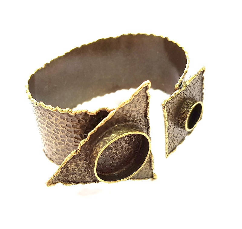 Hammered Bracelet Blanks Bangle Blanks Cuff Blanks Adjustable Bracelet Blank Antique Bronze Plated Brass (20mm and 10mm Blanks) G8777