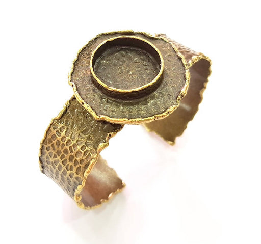 Hammered Bracelet Blanks Bangle Blanks Cuff Blanks Adjustable Bracelet Blank Antique Bronze Plated Brass (20mm Blanks) G8778