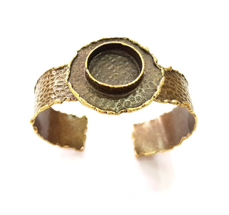 Hammered Bracelet Blanks Bangle Blanks Cuff Blanks Adjustable Bracelet Blank Antique Bronze Plated Brass (20mm Blanks) G8778