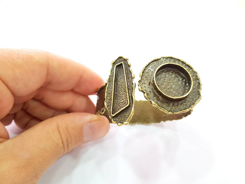 Hammered Bracelet Blanks Bangle Blanks Cuff Blanks Adjustable Bracelet Blank Antique Bronze Plated Brass (20mm and 31x10mm Blanks) G8780