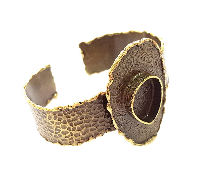 Hammered Bracelet Blanks Bangle Blanks Cuff Blanks Adjustable Bracelet Blank Antique Bronze Plated Brass (20x15mm Blanks) G8781