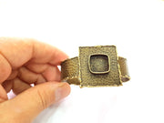 Hammered Bracelet Blanks Bangle Blanks Cuff Blanks Adjustable Bracelet Blank Antique Bronze Plated Brass (16x16mm Blanks) G8782