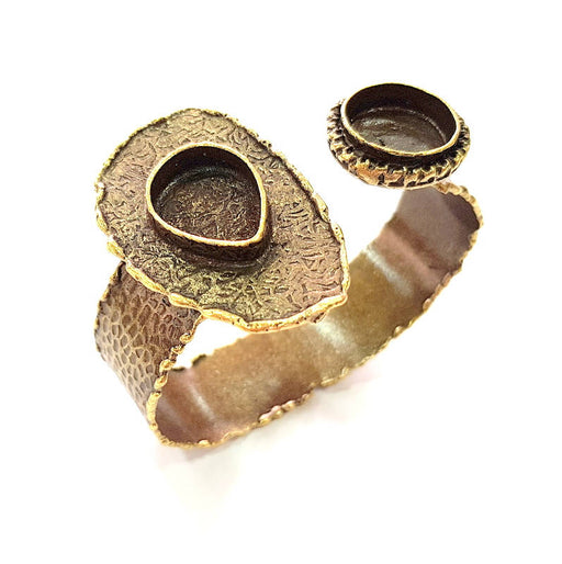 Hammered Bracelet Blanks Bangle Blanks Cuff Blanks Adjustable Bracelet Blank Antique Bronze Plated Brass (16mm and 20x15mm Blanks) G8783