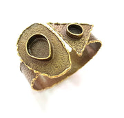 Hammered Bracelet Blanks Bangle Blanks Cuff Blanks Adjustable Bracelet Blank Antique Bronze Plated Brass (10mm and 20x15mm Blanks) G8784