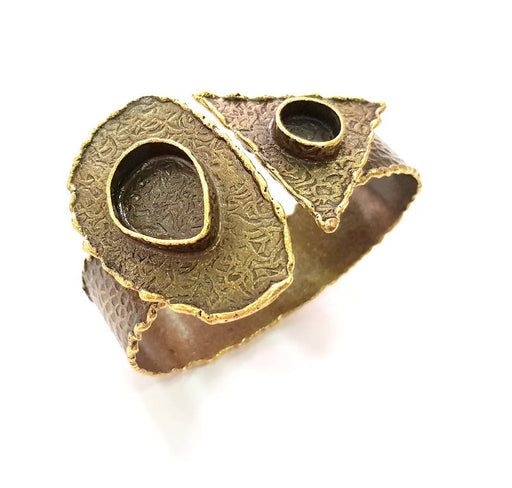 Hammered Bracelet Blanks Bangle Blanks Cuff Blanks Adjustable Bracelet Blank Antique Bronze Plated Brass (10mm and 20x15mm Blanks) G8784
