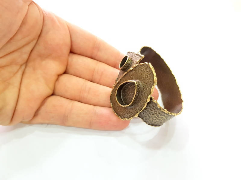 Hammered Bracelet Blanks Bangle Blanks Cuff Blanks Adjustable Bracelet Blank Antique Bronze Plated Brass (10mm and 20x15mm Blanks) G8784