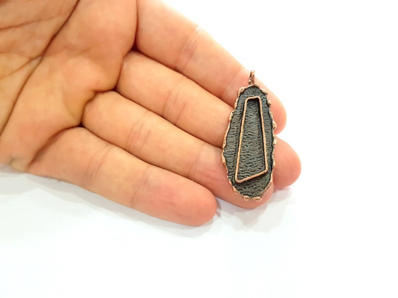 Antique Copper Pendant Blank Mosaic Base Blank inlay Blank Necklace Blank Resin Blank Mountings Antique Copper Plated Brass (32x10mm) G8786