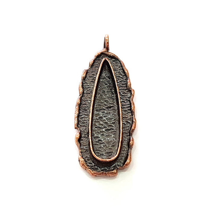 Antique Copper Pendant Blank Mosaic Base Blank inlay Blank Necklace Blank Resin Blank Mountings Antique Copper Plated Brass (48x19mm) G8790