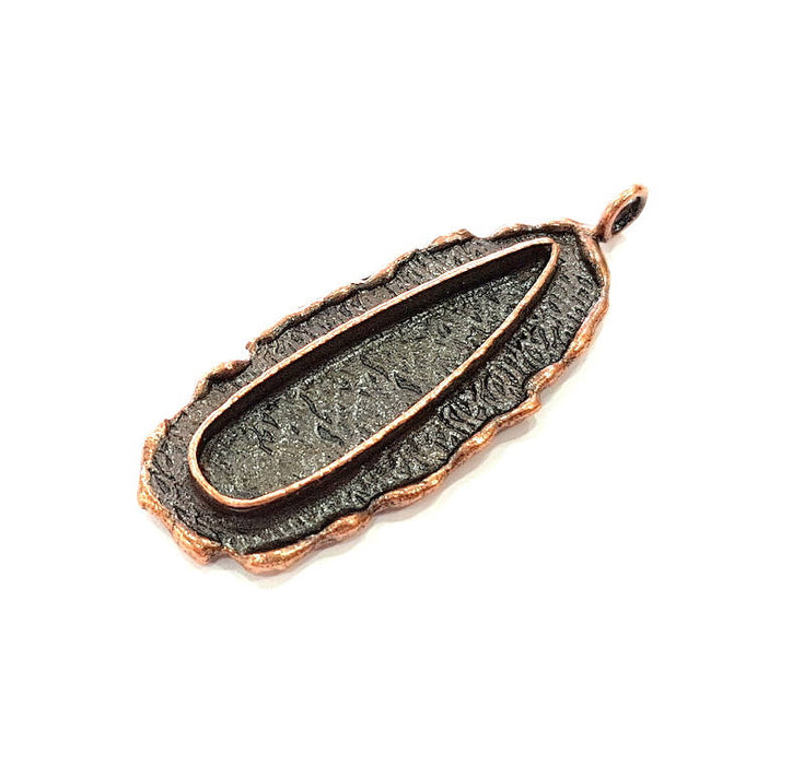 Antique Copper Pendant Blank Mosaic Base Blank inlay Blank Necklace Blank Resin Blank Mountings Antique Copper Plated Brass (48x19mm) G8790