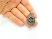 Antique Copper Pendant Blank Mosaic Base Blank inlay Blank Necklace Blank Resin Blank Mountings Antique Copper Plated Brass (43x22mm) G8791