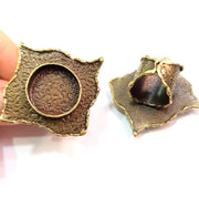 Antique Bronze Ring Blank inlay Ring Blank Mosaic Bezel Base Settings Cabochon Mountings (20mm blank ) Antique Bronze Plated Brass G8804