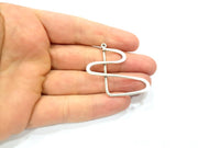 2 Silver Charms Antique Silver Plated Connector (45x40mm) G9498