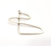 2 Silver Charms Antique Silver Plated Connector (45x40mm) G9498