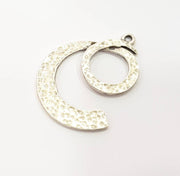 2 Silver Pendant Antique Silver Plated Pendant (47x36mm) G8809