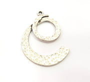 2 Silver Pendant Antique Silver Plated Pendant (47x36mm) G8809