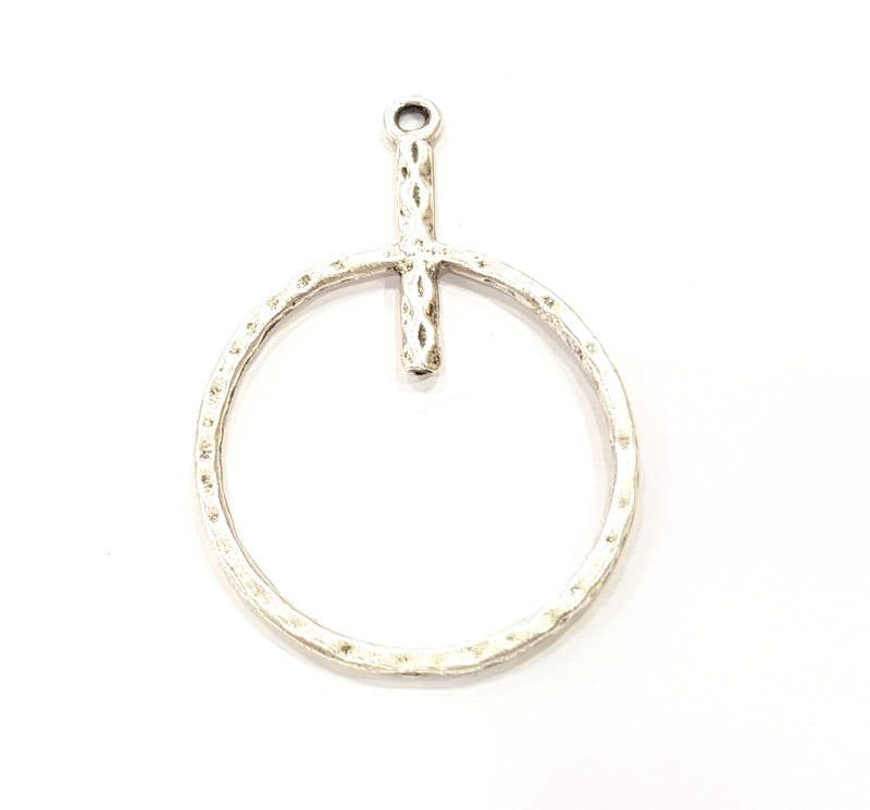 2 Silver Pendant Antique Silver Plated Pendant (53x37mm) G14439