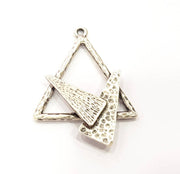 2 Silver Pendant Antique Silver Plated Pendant (47x35mm) G8811