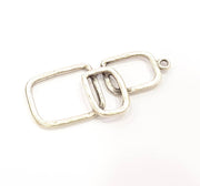 2 Silver Pendant Antique Silver Plated Pendant (53x17mm) G8817