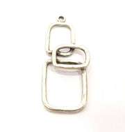 2 Silver Pendant Antique Silver Plated Pendant (53x17mm) G8817