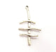 2 Silver Pendant Antique Silver Plated Pendant (57x28mm) G8819