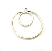 2 Silver Pendant Antique Silver Plated Pendant (49x42mm) G8820