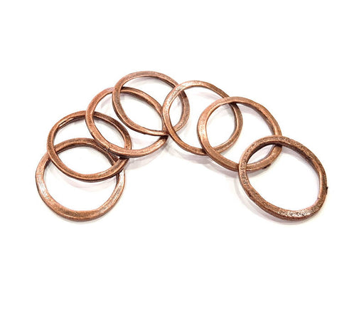 10 Antique Copper Circle Pendant Antique Copper Plated Pendant (22mm) G8824
