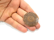 Antique Copper Medallion Pendant Antique Copper Plated Pendant (41mm) G8826