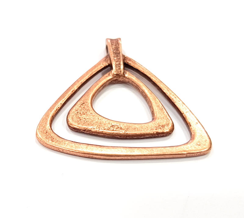 Copper Pendant Triangle Pendant Copper Medallion Pendant Copper Plated Pendant (52x51mm) G9504