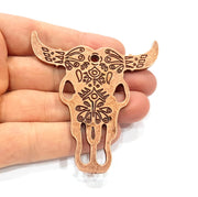 Large Ox Head Skull Pendant Antique Copper Plated Pendant (72x69mm)  G12197