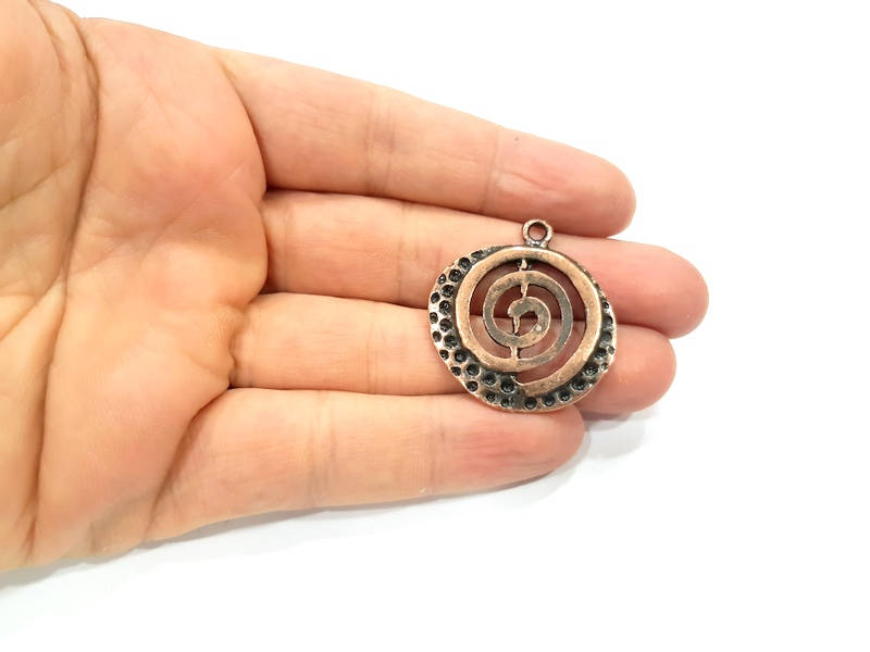 4 Antique Copper Charm Antique Copper Plated Charm (35x32mm) G9509