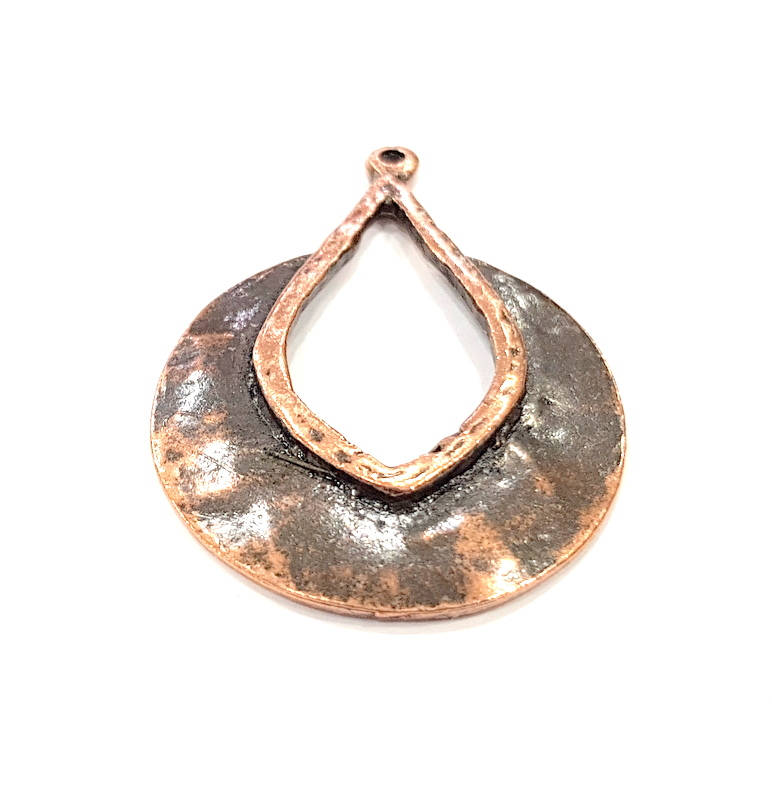 2 Antique Copper Charm Antique Copper Plated Charm (46x34mm) G9510