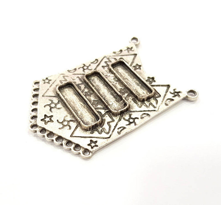 Silver Pendant Blank Antique Silver Plated Pendants (60x38mm)  G9514