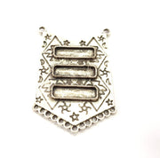 Silver Pendant Blank Antique Silver Plated Pendants (60x38mm)  G9514