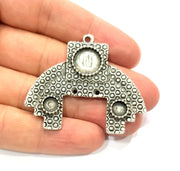 Silver Pendant Blank Antique Silver Plated Pendants (52x45mm)  G9517