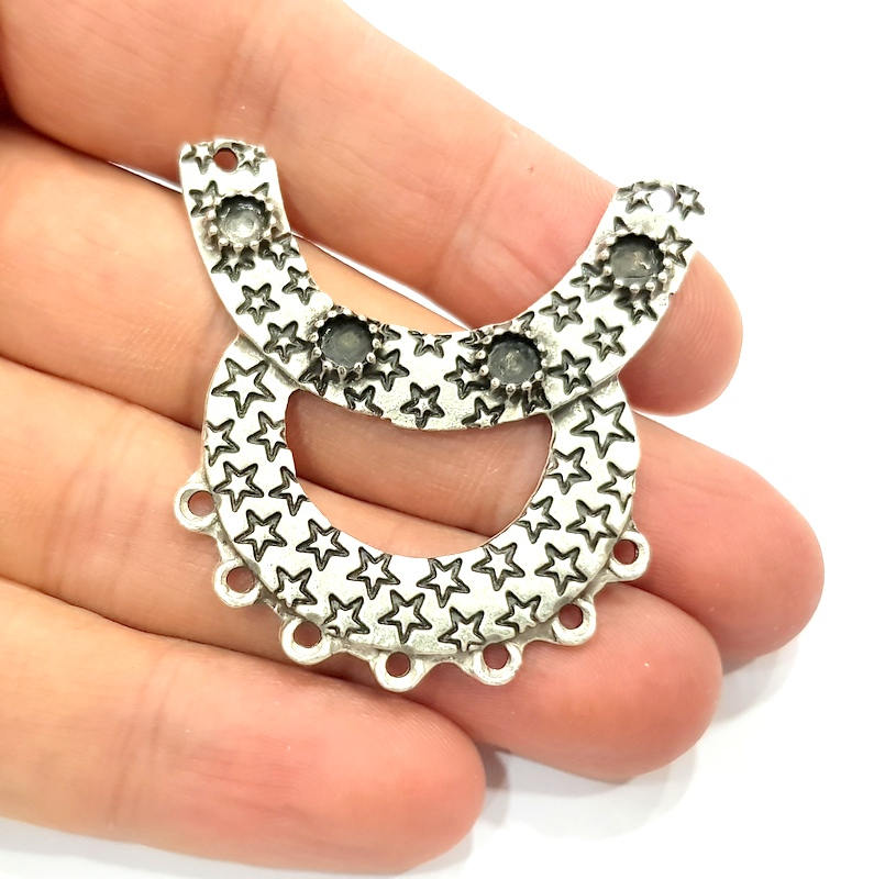 2 Silver Pendant Blank Antique Silver Plated Pendants (45x45mm)  G9518