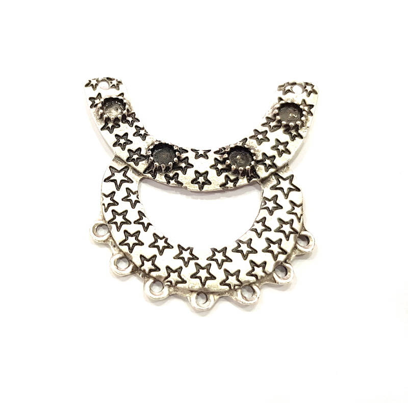 2 Silver Pendant Blank Antique Silver Plated Pendants (45x45mm)  G9518