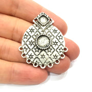 Silver Pendant Blank Antique Silver Plated Pendants (45x37mm)  G9519
