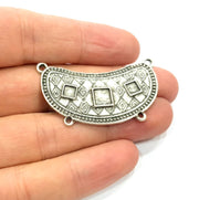 Silver Pendant Blank Antique Silver Plated Pendants (47x24mm)  G9520