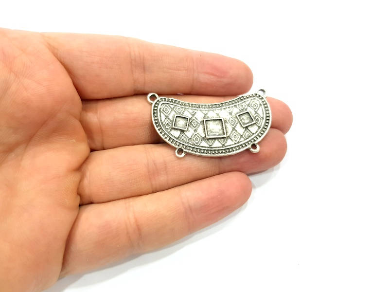 Silver Pendant Blank Antique Silver Plated Pendants (47x24mm)  G9520