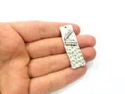 2 Silver Charms Antique Silver Plated Charms (40x15mm) G9523