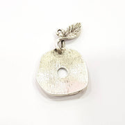 2 Apple Charms Antique Silver Plated Charms (38x24mm) G9524