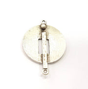 2 Silver Charms Antique Silver Plated Connector (41x29mm) G9527