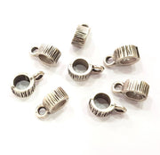 10 Silver Bail Findings Antique Silver Plated Findings (17x12mm) G8854