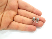 10 Silver Bail Findings Antique Silver Plated Findings (17x12mm) G8854