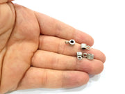 12 Silver Bail Findings Antique Silver Plated Findings (11x6mm) G8859