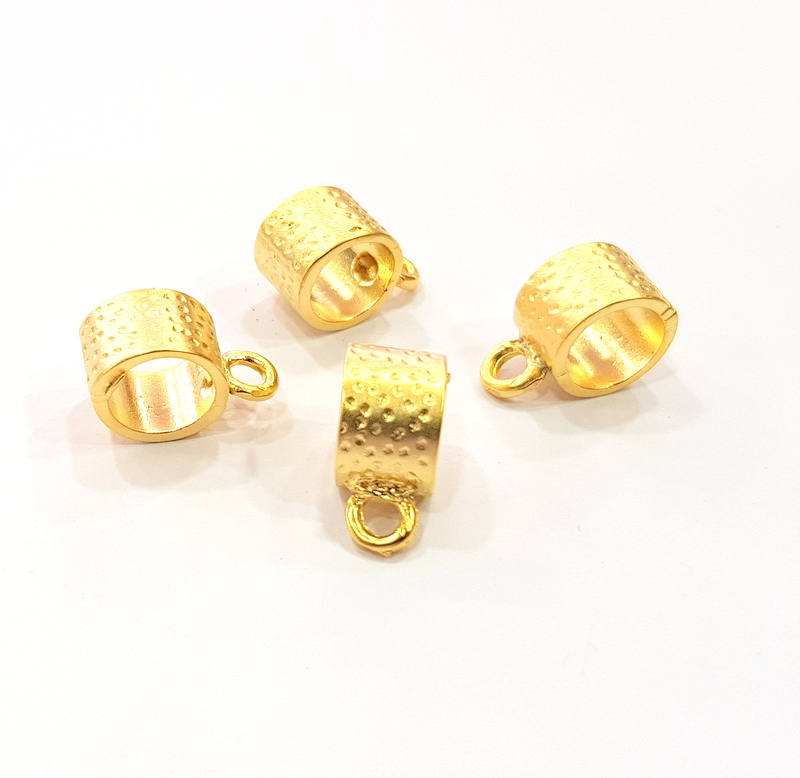4 Gold Plated Bail Charms (16x10mm)  G8899