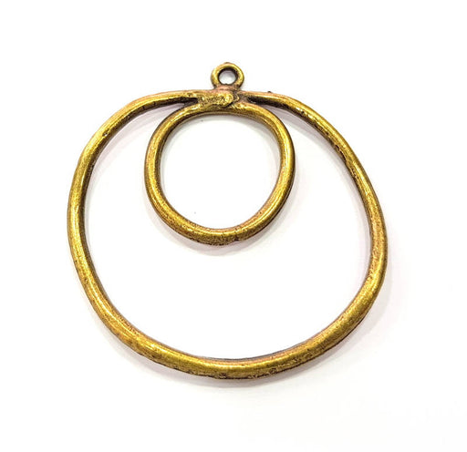 2 Antique Bronze Plated Pendant (50mm) G9441